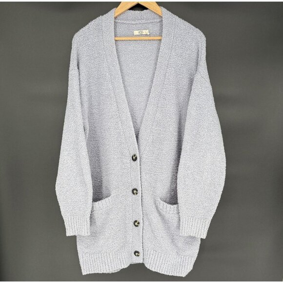 UGG Womens Joselyn Button-Up Lounge Cardigan Sweater L Gray Loungewear Cozy Soft - Picture 1 of 9